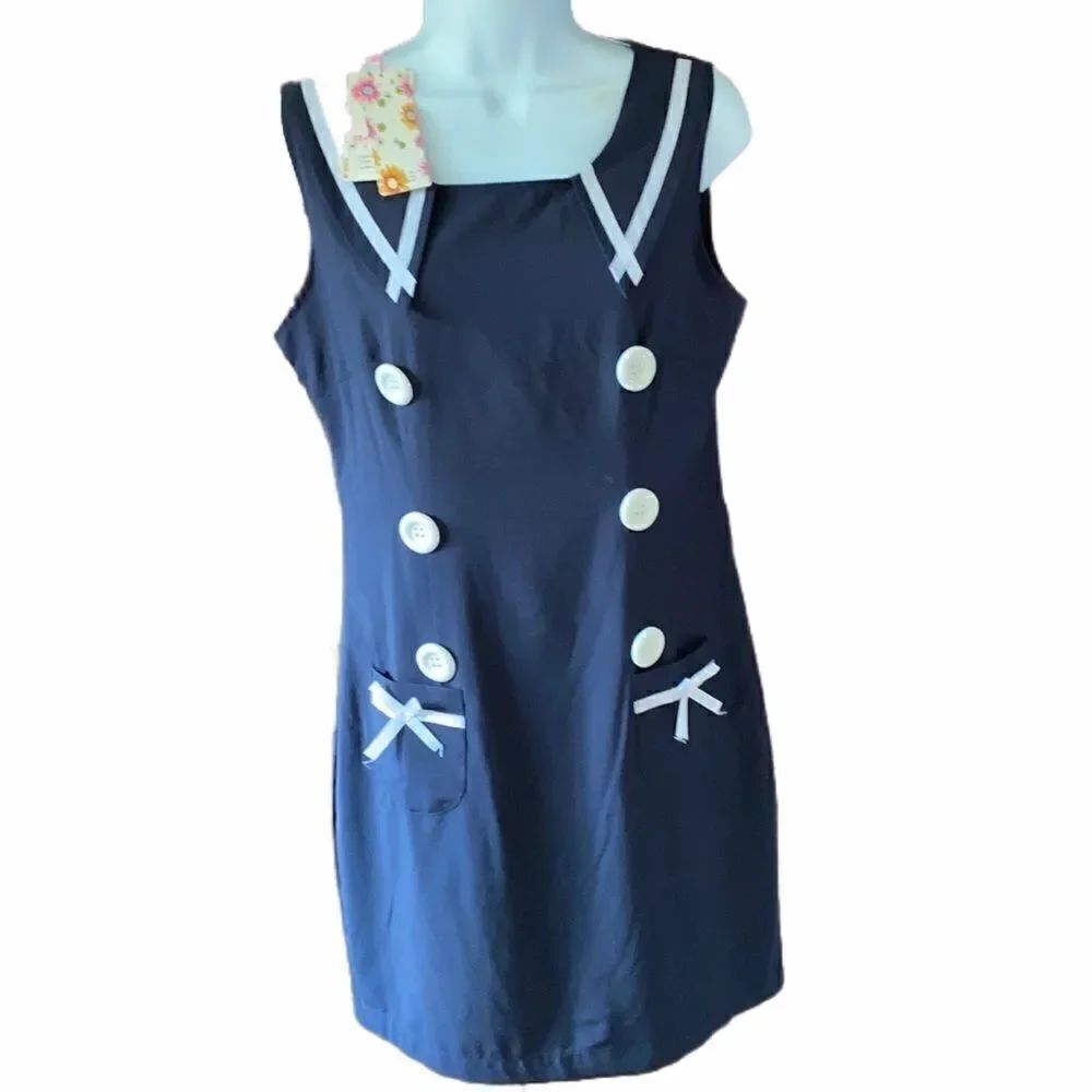 Sleeveless Shift Sailor Dress